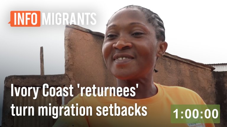 Marie Godo's dreams were shattered in Tunisia, but after returning to Ivory Coast, she has built a new life and business | Source: Screenshot AFP agency video