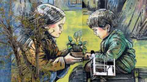 A mural by Alice Pasquini was unveiled in Rome; dedicated to refugees | Photo: ANSA/UFFICIO STAMPA