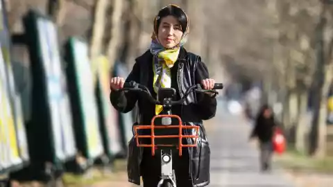 Fatima Haidari gives tours of her native Herat from her student flat in Milan, Italy © Piero CRUCIATTI / AFP