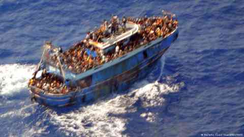 Greece's coast guard provided this image of migrants aboard the overcrowded Adriana fishing trawler before it capsized and sank under unclear circumstances [FILE: June 14, 2023] | Photo: Hellenic Coast Guard / Reuters