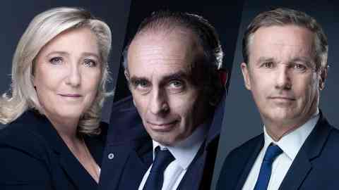 From right, vying for the French presidency in 2022 – Le Pen, Zemmour and Dupont-Aignan | Photo: France 24