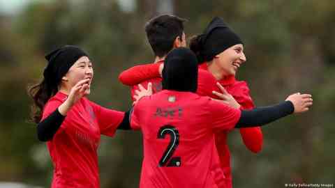 A picture of Afghan women football players | Photo: Kelly Defina / Getty Images
