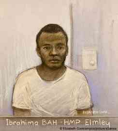 Court artist drawing of Ibrahima Bah on April 13, 2023. Bah was sentenced to 9.5 years in prison on February 23, 2024 | Photo: picture alliance / Elizabeth Cook