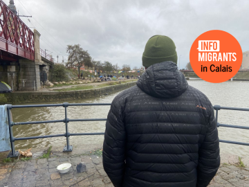 Issam from Syria has been living in a camp in the center of Calais for over a week. He is hoping to make the crossing to the UK soon | Photo: InfoMigrants

