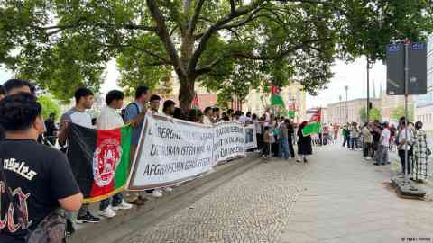 In July 2025, people took to the streets to protest against Taliban joining the Afghan embassy in Berlin | Photo: Nabi Amini