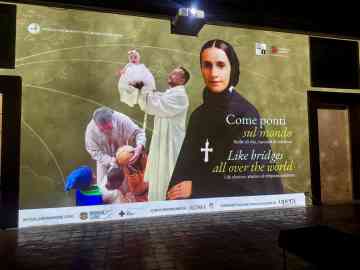 A poster at the entrance to the 'Like Bridges All Over the World: Life choices, stories of religious missionaries' exhibition at the Monumental Complex of Santo Spirito in Sassia in Rome | Photo: Fondazione Migrantes