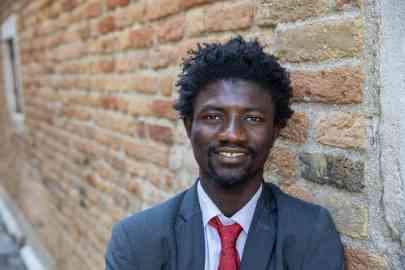 Ibrahima Lo, writer, Venice, 2024. | Photo: ANSA / Marta Buso.