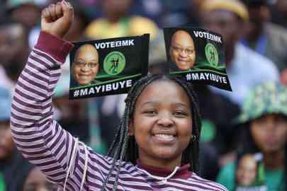 A young supporter of the newly formed uMkhonto weSizwe Party (MK)  during the People"s Mandate Launch at Orlando Stadium, in Soweto, on 18 May 2024 | Photo: Phill Magakoe / AFP