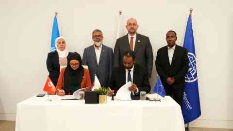 The signing of the Memorandum of Understanding between IOM and Human Concern International to protect vulnerable communities worldwide | Photo: IOM