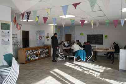 Inside Solidarity Terraces, a shelter whichs welcomes exiled people, Briançon, January 25, 2023