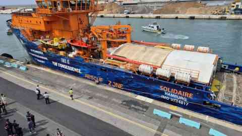 The Solidaire NGO rescue ship in Italy's Livorno port on Sept. 8, 2025 | Photo: ANSA
