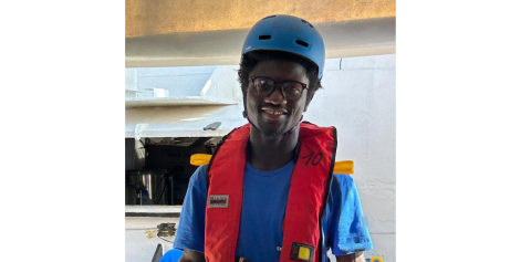 Ibrahima Lo during his rescue mission with Mediterranea Saving Humans from August 23 to 25, 2024 | Photo: ARCHIVE/ANSA/MEDITERRANEA SAVING HUMANS