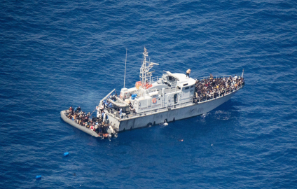 A Libyan coast guard vessel in the Mediterranean Sea | Photo: Twitter account of the Libyan Coast Guard 