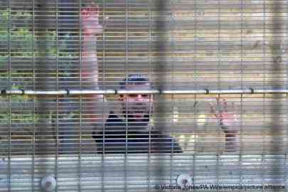 People held at Brook House Immigration Detention Removal Center respond to demonstrators  protesting the UK government's flights to Rwanda policy | Photo: Victoria Jones / PA wire / picture alliance