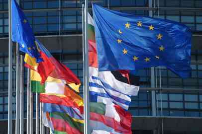 © Florin Frederick, AFP | European Union flags fly next to flags of EU countries at the European Parliament on July 2, 2019 in Strasbourg, eastern France, during the inaugural European Parliament session. 