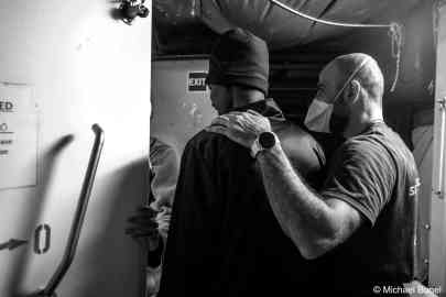 Astoun, a former refugee from Syria, is a rescue worker on board the Ocean Viking. January 7, 2023 | Photo: Michael Bunel