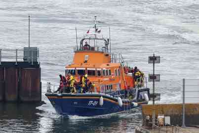 Migrants arrive at the port of Dover on April 23, 2024. Three men were arrested in connection with a deadly journey | Photo: Reuters