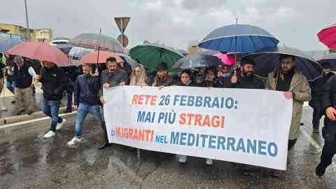 A procession in Crotone for the first anniversary of the Cutro shipwreck, 25 February 2024 | Photo: ANSA/CLEMENTE ANGOTTI