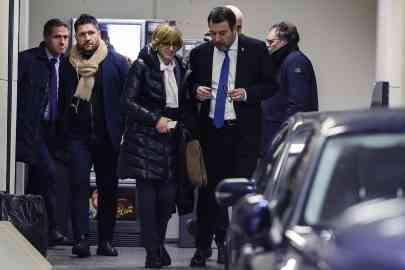 Matteo Salvini and his lawyer Giulia Bongiorno leave the bunker courtroom after the hearing for the Open Arms trial in Palermo, Italy | Photo: ARCHIVE/ANSA/IGOR PETYX