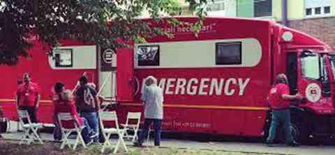 The Politruck mobile clinic of the Italian NGO Emergency in Milan | Credit: Emergency