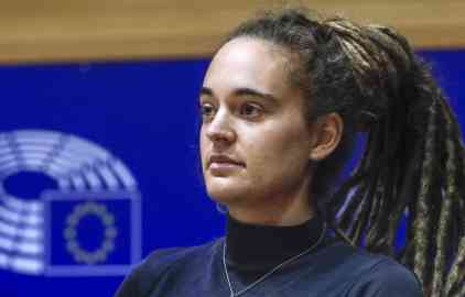 PHOTO: Carola Rackete addresses a European Parliament Committee's public hearing on the situation of Search and Rescue operations in the Mediterranean. | Photo: ARCHIVE EPA / OLIVIER HOSLET