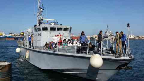 Archive photo: The arrival of a patrol boat of the Libyan Navy in the Tripoli port with dozens of migrants onboard | Photo: ANSA/ UFFICIO STAMPA MARINA LIBICA
