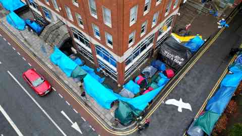 File photo: The accommodation crisis in Ireland has been going on for some time, here tents were pitched on the streets in 2024 | Photo: Clodagh Kilcoyne / Reuters