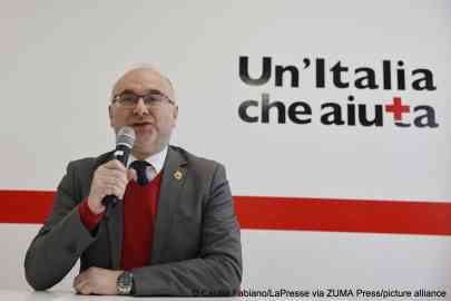 Italian Red Cross chief Rosario Valastro speaking in Rome in 2023, when migrant arrivals on the island of Lampedusa peaked | Photo: Cecilia Fabiano / picture alliance