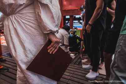 From file: A photo taken on the private rescue ship Ocean Viking following a rescue operation of migrants in distress at sea | Photo: SOS Méditerranée / Flavio Gasperini