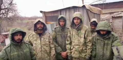 Indian recruits by Russian army ZDF | Source: Screenshot from ZDF report https://www.zdf.de/politik/frontal/ukrainekrieg-inder-fuer-putin-an-der-front-russland-100.html