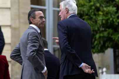 File photo: French Interior Minister Bruno Retailleau, left, and French Prime Minister Michel Barnier in Paris | Photo: Christophe Ena / AP