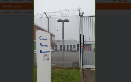 An administrative detention centre (CRA) in Rennes, Brittany | Photo: X (Twitter) screenshot/La Cimade