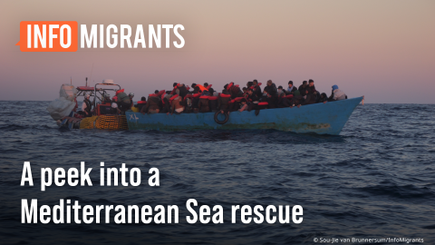 Geo Barents search and rescue crew save 134 people from a wooden boat in distress in the Mediterranean on February 5, 2024 | Photo: Sou-Jie van Brunnersum/InfoMigrants
