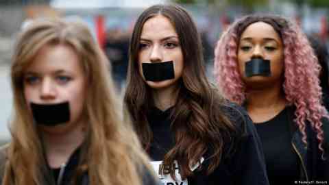 File photo: Activists take part in 'Walk for Freedom' to protest against human trafficking in Berlin | Photo: Reuters/F.Bensch