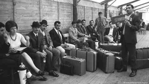 From file: 'Guest workers' waiting to fly back to Turkey in a separate tent erected for them at Dusseldorf airport | Photo: bertram/dpa/picture-alliance