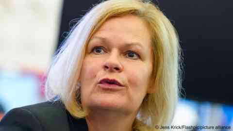 From file: German Interior Minister Nancy Faeser visited Bosnia on Tuesday to discuss migration | Photo: Jens Krick / Flashpic/ picture alliance