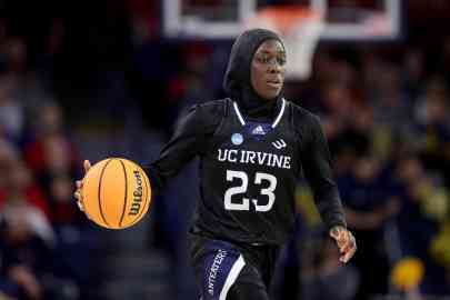 France's Diaba Konate in Spokane, Washington, on March 23, 2024. | Photo: AFP