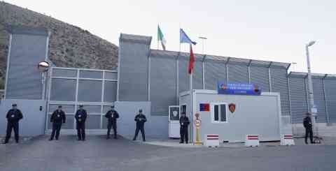 The entrance to the Italian-run migrant detention centre in Gjader, Albania | Photo: ARCHIVE/EPA/MALTON DIBRA