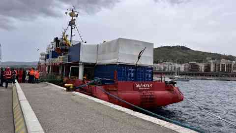 The humanitarian ship, Sea-Eye4, in the port of Reggio Calabria, March 11, 2024 | Photo: ANSA/LUCIO MARIA MUSOLINO/ANSAmed
