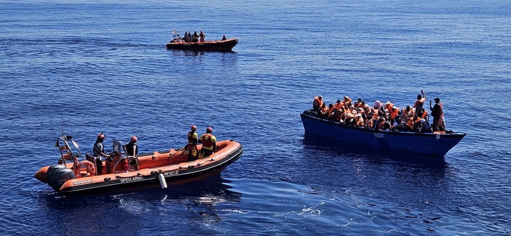 Opération de sauvetage des équipes de l'Open Arms, le 18 août 2023. Crédit : Open Arms