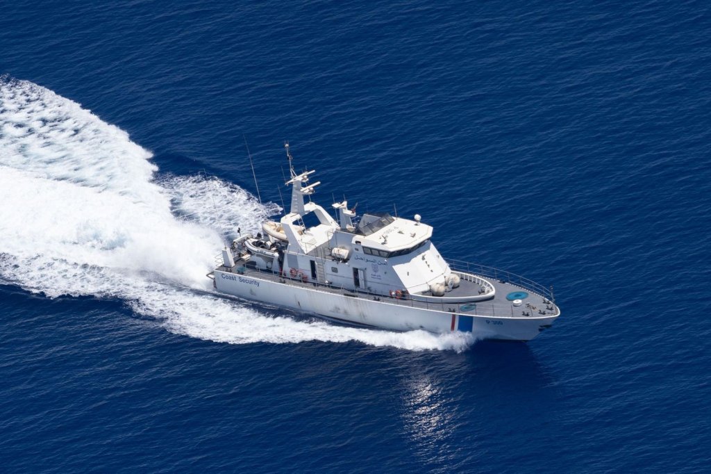 File photo: Photo taken on June 26, 2025 from Seabird 1 plane showing the P300 vessel of the Libyan General Administration of Coastal Security | Photo: Laszlo Randelzhofer/Sea-Watch