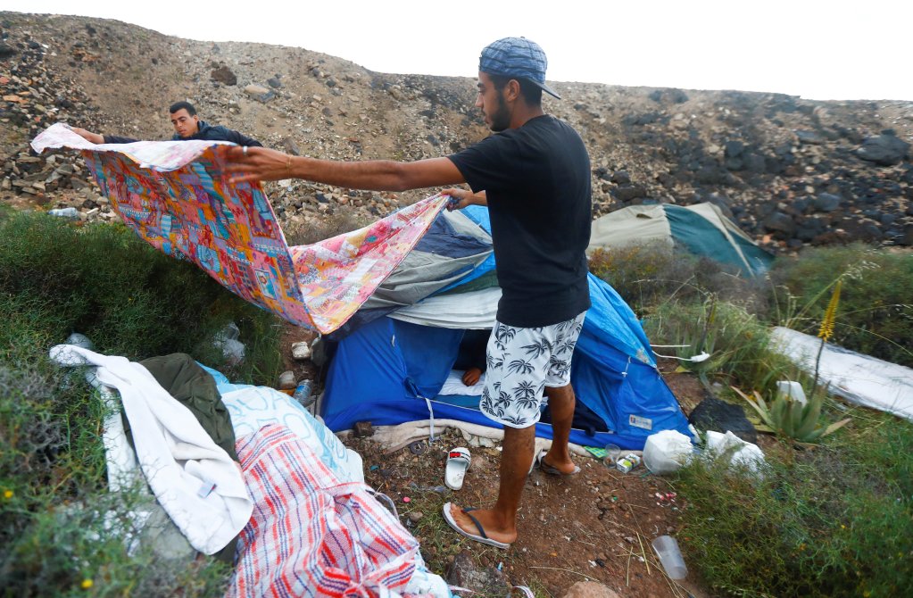 Gran Canaria Migrants sleep on the streets to avoid deportation