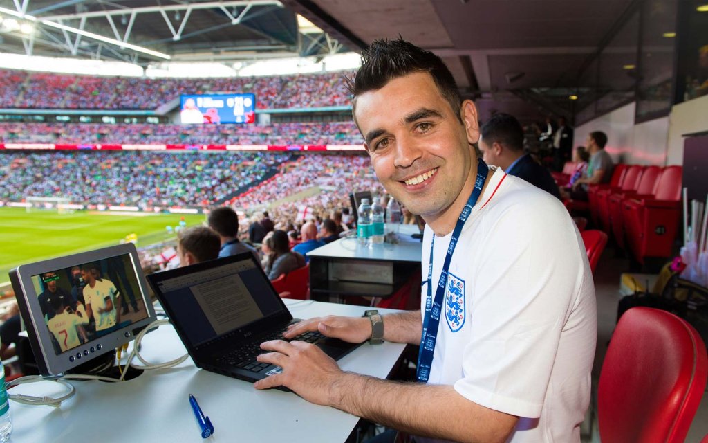 Ahmad at Wembley when England was playing Nigeria | Credit: Fione Hanson/the FA
