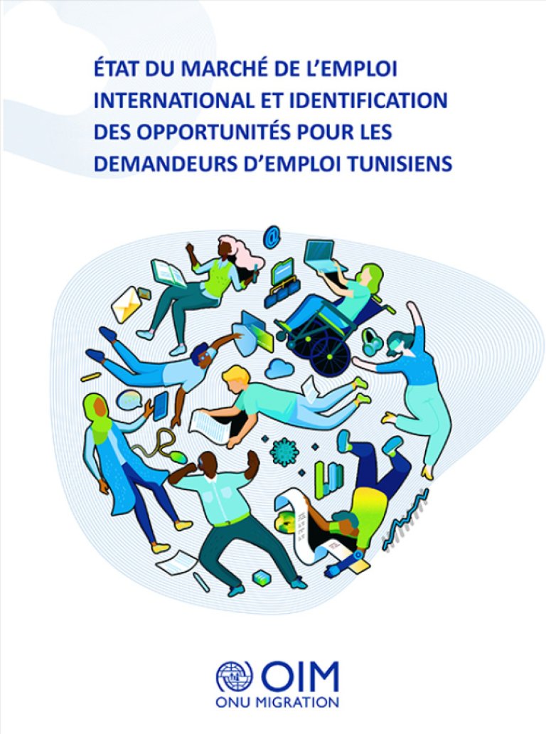 The logo of the IOM study titled "International Labor Market and Identification of Opportunities for Tunisian Jobseekers" | Credit: IOM