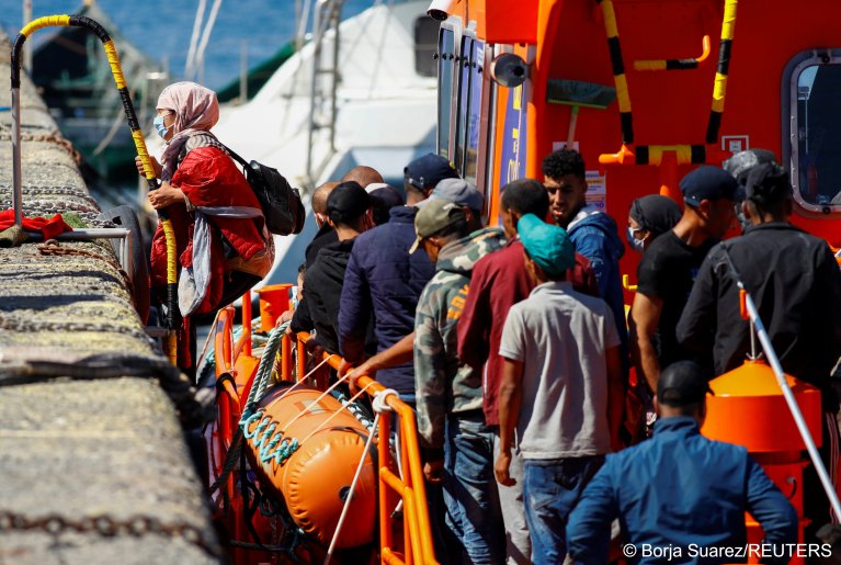 Image d'archives de migrants arrivés sur l'île de Grande Canarie. Crédit : Reuters