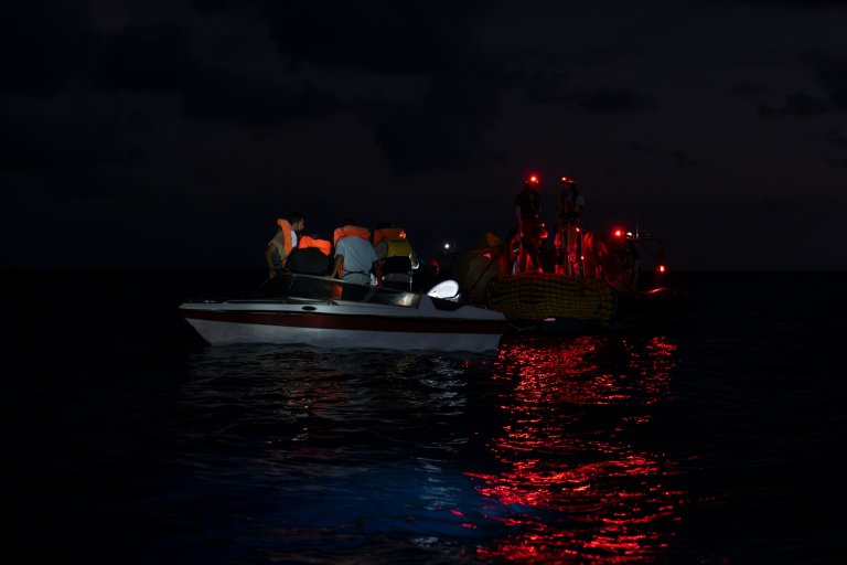 One of several rescues carried out in the Mediterranean this week by the crew of Ocean Viking | Source: X page @SOSMedIntl