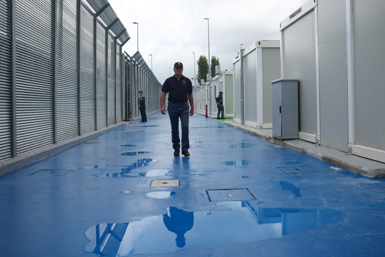 Le centre pour migrants de Gjader, en Albanie, le 11 octobre 2024. Crédit : Reuters